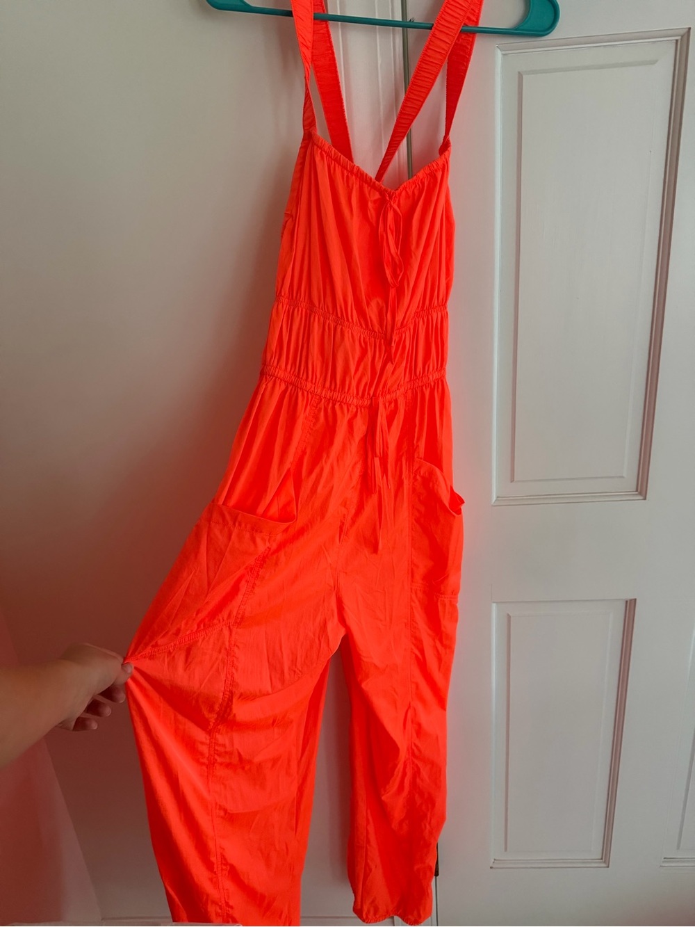 FP Movement by Free People Neon Orange Utility Jumpsuit